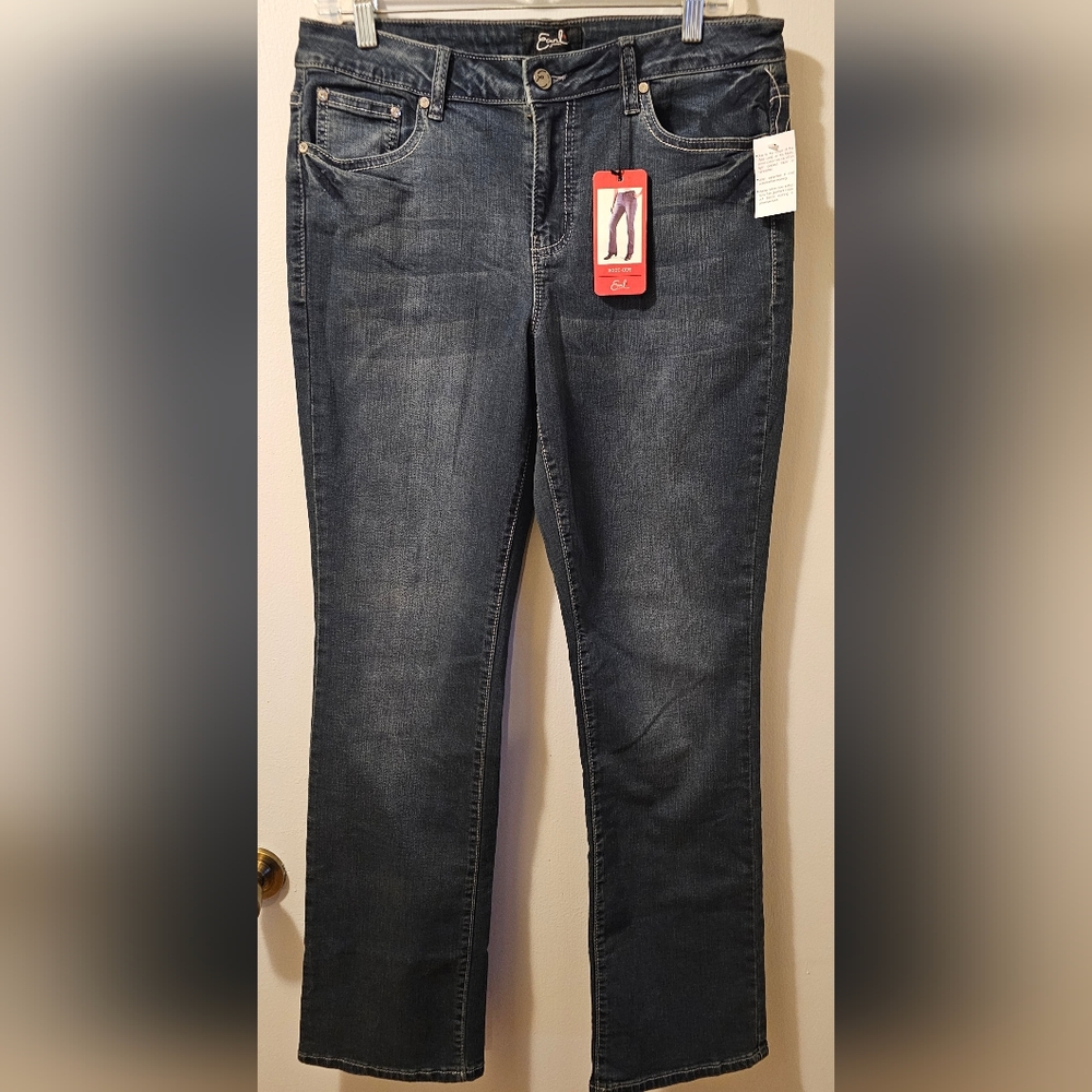Earl Jeans Bootcut Thick Stitch Jeweled Back Pockets Western Women's Size 12 NWT